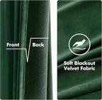 MIULEE Christmas Velvet Curtains Emerald Green Elegant Grommet Thermal Insulated Soundproof Room Darkening Black Out Curtains/Drapes for Classical Living Room Bedroom Decor 52 x 108 Inch Set of 2