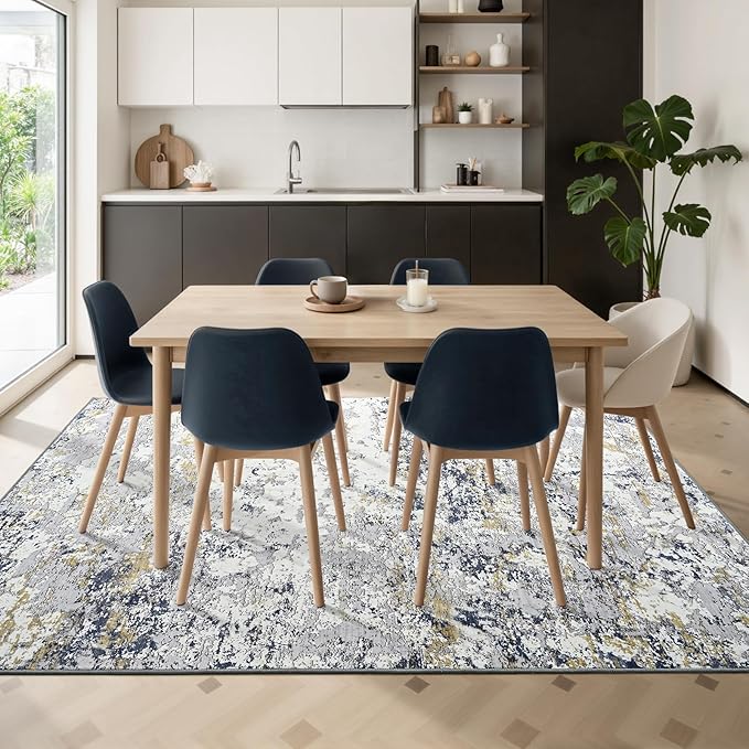 Toneed Washable 5x7 Area Rug with Non-Slip Backing for Living Room