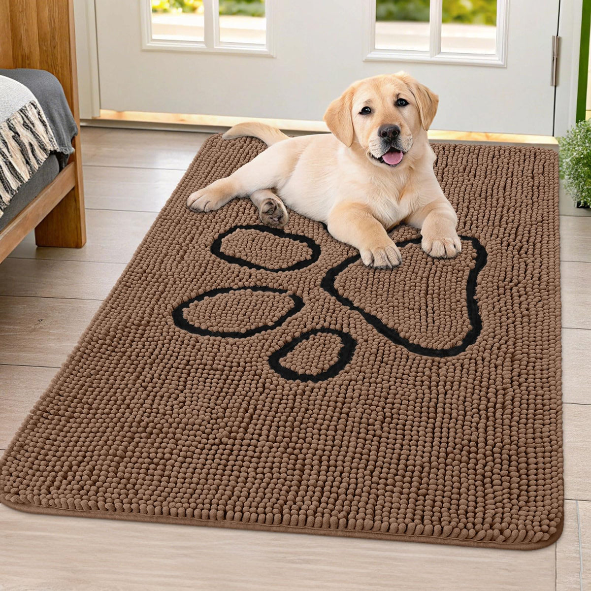 Smiry Dog Door Mat for Muddy Paws, Absorbent Non Slip Dirt Trapper, 40x32