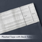 MIULEE Stone Blue Back Tab Blackout Curtains 72 Inch Length 2 Panels Set for Living Room Bedroom Privacy, Rod Pocket/Pinch Pleat Thermal Insulated Room Darkening Pleated Light Blocking Drapes