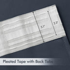 MIULEE Stone Blue Back Tab Blackout Curtains 52x120 Inch Long 2 Panels Set