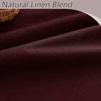 Burgundy 100% Blackout Linen Curtains 72 Inch Length 2 Panels Set for Living Room Bedroom Back Tab Thermal Insulated Black Out Drapes Room Darkening Farmhouse Style for Bedroom Window Curtains 52x72