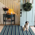 3x5 Striped Entry Rug - Small Washable Indoor Outdoor Mats for Front Door Non-Slip Porch Rug Navy Blue Coastal Throw Rugs for Bedroom Entryway Kitchen Office Welcome Layer Doormat Decor