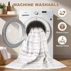 Nakagishi Boho 3x5 Area Rug Living Room Rugs Machine Washable Gray