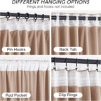 RYB HOME Blush Velvet Curtains 72 inches with Hook Belt, Back Tab