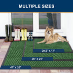 Smiry Front Door Mat Outside Entrance, Low Profile Rubber Doormat, 29.5x17