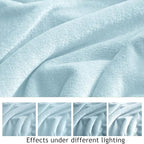KMUSET Fleece Blanket Mist Blue Lightweight Super Soft Cozy Fuzzy Bed Blankets Microfiber Factory Shop