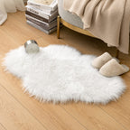 MIULEE Fluffy Area Rug 2'x3' Cloud Faux Fur Sheepskin Rug for Bedroom White