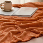 Bedsure GentleSoft Burnt Orange Fleece Throw Blanket - 300GSM Soft Lightweight Plush Cozy Blankets for Bed, Sofa, Couch, Travel, Camping