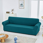 Joccun Stretch Loveseat Couch Cover, 1-Piece Sofa Cover for 2 Cushion Couch Spandex Jacquard Washable Furniture Protector Cover for Living Room,Kids,Pets（Loveseat,Peacock Blue）