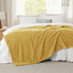 Bedsure Soft Queen Size Blanket for Bed Yellow 90"x90"