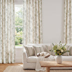 jinchan Linen Curtains Floral Curtain 84 Inch Length for Living Room Bedroom Light Filtering Rod Pocket Back Tab Jacobean Curtains Flax Linen Texture Window Drapes Set 2 Panels Green on Linen
