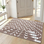 OLANLY Front Door Mat, Non-Slip Rubber Backing, Dirt Resistant and Absorbent, Washable, Easy to Clean Low-Profile Indoor Doormat for Back Door, Entryway, Inside Entrance, 59x35, Brown