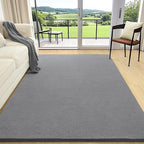 AROGAN Modern Shag Area Rug for Living Room, 6x9 Feet Washable Rugs for Bedroom, Indoor Floor Carpet, Plush Memory Foam Bedside Rugs for Kids Girls Teens Room Low Pile Rug Decor, Grey