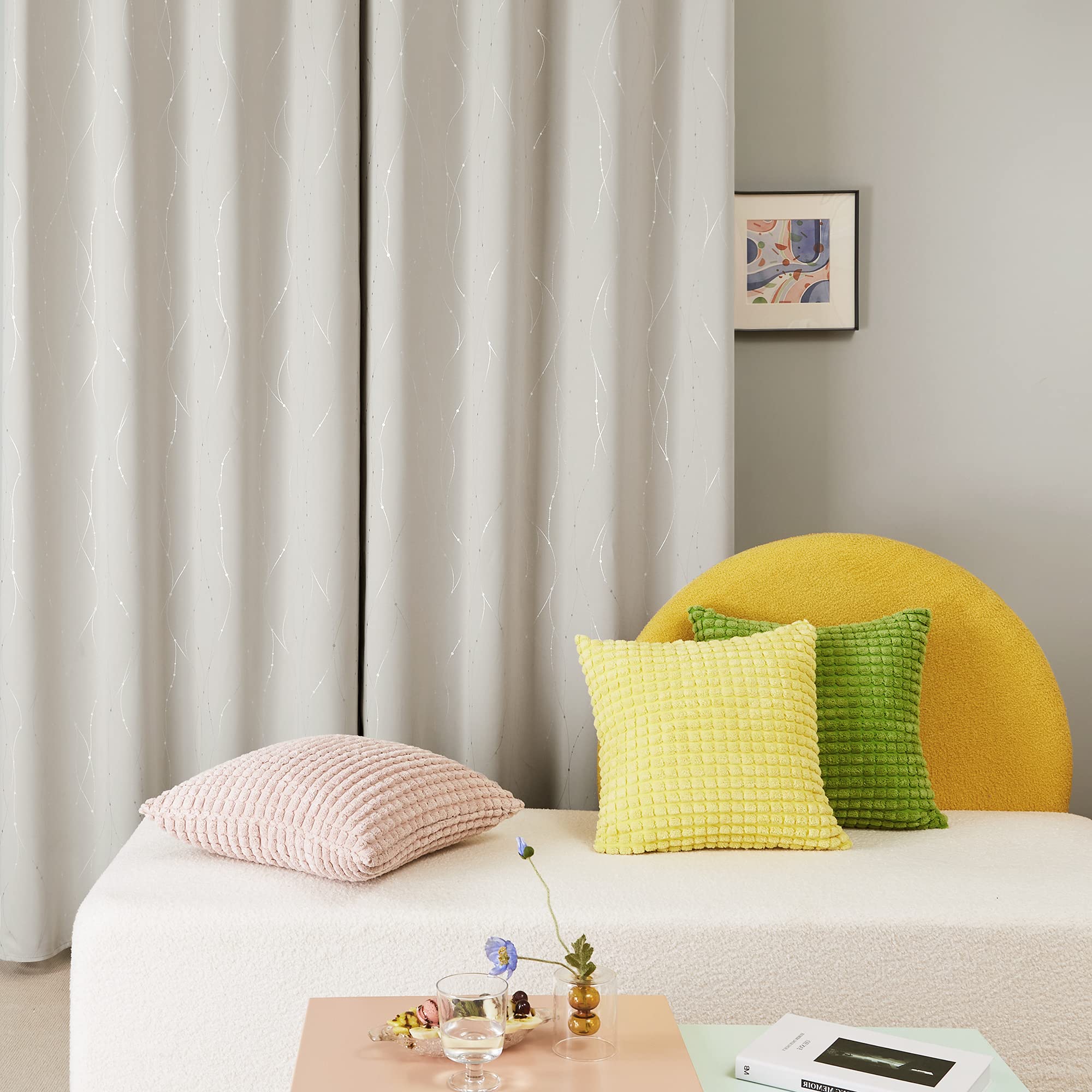Deconovo Living Room Curtains 84 Inches Long, Blackout Curtains for Bedroom