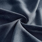 MIULEE Navy Blue Linen Curtains 63 Inch Length 2 Panels for Bedroom Living Room, Soft Thick Linen Textured Natural Kitchen Window Drapes Semi Sheer Light Filtering Back Tab Rod Pocket Burlap Look
