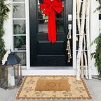 Othilic Front Door Mat Outside Entrance - 2x3 Floral Non-Slip Washable Doormat Indoor Outdoor Mat Jute-Look Farmhouse Tan Scalloped Entry Rug Small Throw Rugs for Entryway Kitchen Front Porch Decor