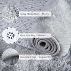 Chicrug Soft Runner Rugs for Bedroom Living Room Plush Fluffy Rug 2x10 Feet, Shag Furry Area Rug Carpet Non Shedding for Nursery Children Kids Girls Room Home Decorative, Grey and White