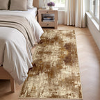 RELEANY Washable Runner 2'x8' Abstract Area Rug for Hallway Brown Tan