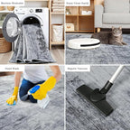 Toneed Abstract Area Rug 7x10 Modern Washable Rug Soft Non Slip Rug Low Pile for Bedroom Living Room Dining Room Grey