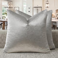 GIGIZAZA Silver Grey Velvet Throw Pillow Covers 18x18 Pack of 2