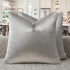 GIGIZAZA Silver Grey Velvet Throw Pillow Covers 18x18 Pack of 2