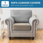 Couch Cover Stretch Velvet Sofa Cushion Cover 1-Piece - Elastic Washable Slipcover for Seat or Backrest, Couch Seat Covers for Sofas (Taupe)