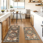 Yamaziot Washable Runner Rug Set of 2, Non-Slip Boho Hallway Kitchen Rug