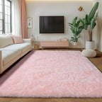 ONASAR Pink 6x9 Area Rugs for Living Room Bedroom, Large Fluffy Bedside Throw Rug, Soft Plush Shaggy Fuzzy Floor Carpet for Nursery Kids Girls Boys Teen Dorm Home Office Decor Aesthetic