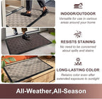 Mibao Front Door Mat, Heavy Duty Durable Welcome Mat for Outdoor Indoor, Dirt Trapper Waterproof Super Absorbent Door Mat for Entryway Outside Patio Porch, 29.5" x 17", Coffee