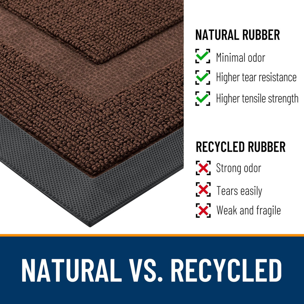 OLANLY Front Door Mat Outside 71x23, All-Season Heavy-Duty Rubber Doormat