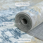 BEIMO Area Rugs 6x9 for Living Room Bedroom, Modern Abstract Machine Washable Soft Blue Rug, Floor Carpet with Non Slip Backing for Dining Room