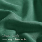 Extra Long Dark Green Linen Curtains 120 Inch for Living Room 2 Panels Set Rod Pocket Back Tab Linen Window Drapes Semi Sheer Light Filtering Privacy High Ceiling Drapes for Farmhouse 52x120