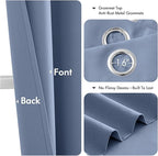 MIULEE Denim Blue Blackout Curtains for Bedroom Living Room 72 Inches Long 2 Panels, Thermal Insulated Room Darkening Drapes Solid Grommet Noise Reduction Light Blocking Window Treatments 40x72 Inch