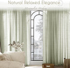 Linen Blend Sage Green Curtains 84 inch Length 2 Panels for Bedroom Back Tab Light Filtering Semi Sheer Drapes Linen Cotton Textured Light Green Airy Modern Farmhouse Living Room Sage Aesthetic Decor