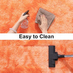 Soft Runner Rugs for Bedroom Hallways, 2x6 Tie-Dyed Orange Fluffy Shag Throw Area Rug Non Slip for Bedside Dorm, Long Shaggy Furry Carpet for Nursery Living Room