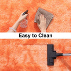 Ailyei Soft Runner Rugs for Bedroom Hallways, 2x6 Tie-Dyed Orange Fluffy Shag Throw Area Rug Non Slip for Bedside Dorm, Long Shaggy Furry Carpet for Nursery Living Room