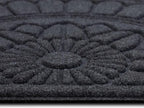 Mohawk Home Entryway Door Mat 2' X 3' All Weather Outdoor Non Slip Recycled Rubber Doormat, Rope Impressions Graphite