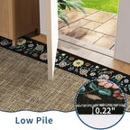 GarveeHome Washable Rugs for Living ROM 8 x 10 Large Area Rug Farmhouse Floral Bordered Bedroom Carpet Indoor Non-Slip Nursery Mat Soft Non Shedding Stain Resistant Carpet for Dining Room, Brown