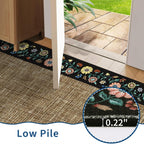 GarveeHome Washable Rugs for Living ROM 8 x 10 Large Area Rug Farmhouse Floral Bordered Bedroom Carpet Indoor Non-Slip Nursery Mat Soft Non Shedding Stain Resistant Carpet for Dining Room, Brown