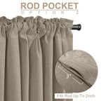 Faux Linen Total Blackout Curtains for Bedroom 84 Inches Long, Faux Linen