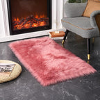 EasyJoy Ultra Soft Fluffy Shaggy Area Rug, 2 x 4 ft Rectangle, Blush Pink