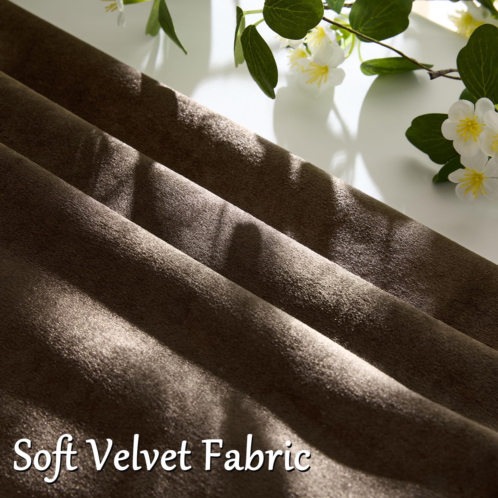 GIGIZAZA Brown Velvet Pillow Covers 16x16 Decorative Pillows Pack of 2