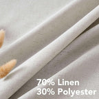 H.VERSAILTEX Living Room Linen Curtains - Semi Sheer, Nickel Grommet, Energy Saving, Light Filtering Window Treatments - Pale Oak, 2 Panels, 52 x 63 Inch