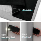 ChrisDowa 100% Blackout Curtains for Bedroom 63 Inches Long 2 Panels Set