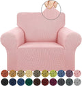 KEKUOU Stretch Chair Sofa Slipcover, Single Couch Cover,Dusty Pink