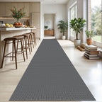 KOZYFLY Extra Long Runners for Hallways 3x20 ft Washable Kitchen Runner Non Slip Rubber Backed Hallway Rug Cotton Entryway Runner Rug Floor Carpet for Indoor Hall, Kitchen, Stair, Grey/Dark Grey