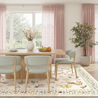 Soalmost Dog 9x12 Area Rugs for Living Room, Washable Animal Soft Rug Beige