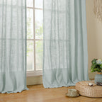 LAMIT Extra Wide Linen Curtains for Bedroom Living Room 60 x 84 Inch