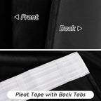 RYB HOME Velvet Blackout Curtains for Bedroom - Black Super Soft Room Darkening Thermal Insulating Window Drapes for Living Room Dining Backdrop, W 52 x L 90 inch, 2 Panels